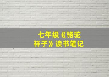 七年级《骆驼祥子》读书笔记