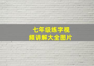 七年级练字视频讲解大全图片