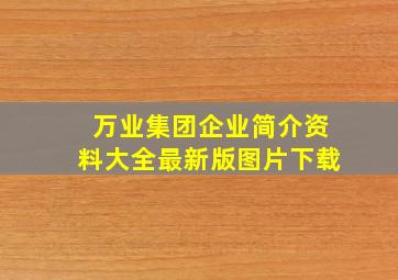 万业集团企业简介资料大全最新版图片下载