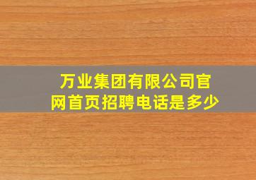 万业集团有限公司官网首页招聘电话是多少