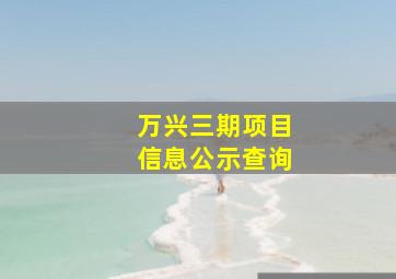 万兴三期项目信息公示查询