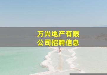 万兴地产有限公司招聘信息