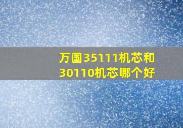 万国35111机芯和30110机芯哪个好