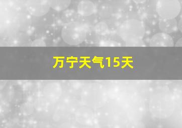 万宁天气15天