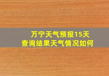 万宁天气预报15天查询结果天气情况如何