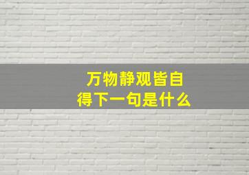 万物静观皆自得下一句是什么