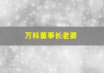 万科董事长老婆