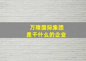 万隆国际集团是干什么的企业