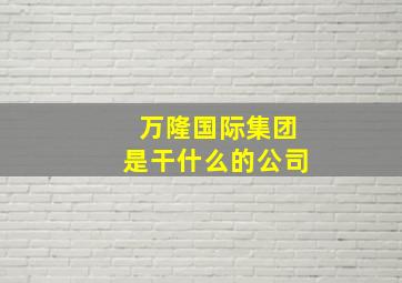 万隆国际集团是干什么的公司