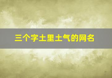 三个字土里土气的网名