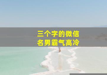 三个字的微信名男霸气高冷