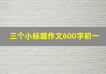 三个小标题作文600字初一