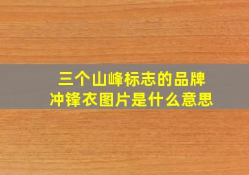 三个山峰标志的品牌冲锋衣图片是什么意思