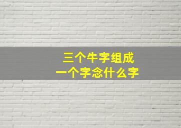 三个牛字组成一个字念什么字