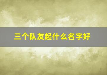 三个队友起什么名字好