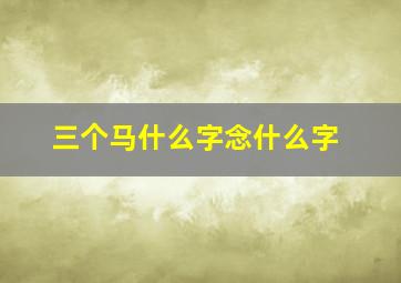 三个马什么字念什么字