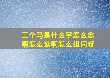 三个马是什么字怎么念啊怎么读啊怎么组词呀