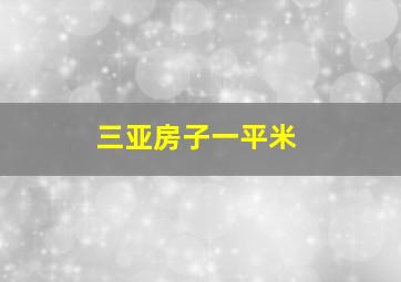 三亚房子一平米