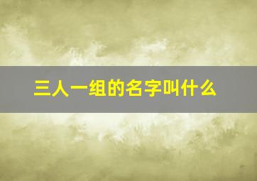 三人一组的名字叫什么