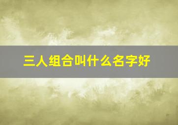 三人组合叫什么名字好