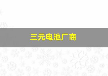 三元电池厂商