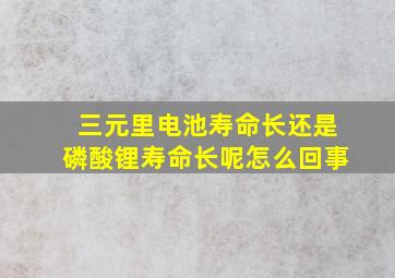 三元里电池寿命长还是磷酸锂寿命长呢怎么回事