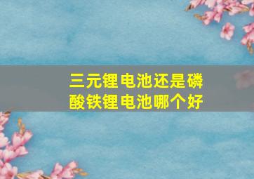 三元锂电池还是磷酸铁锂电池哪个好