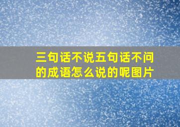 三句话不说五句话不问的成语怎么说的呢图片