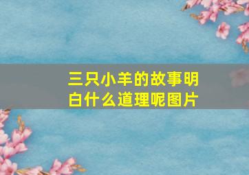 三只小羊的故事明白什么道理呢图片