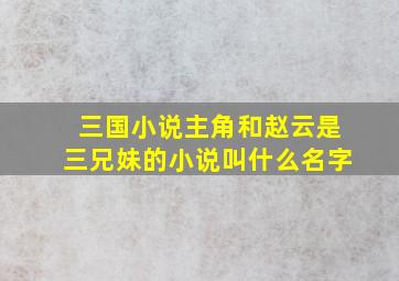 三国小说主角和赵云是三兄妹的小说叫什么名字