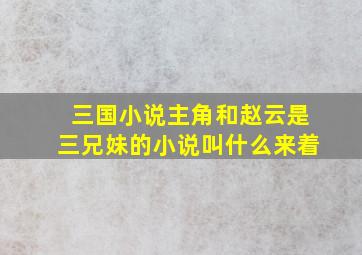 三国小说主角和赵云是三兄妹的小说叫什么来着