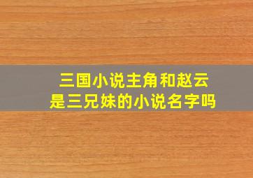 三国小说主角和赵云是三兄妹的小说名字吗