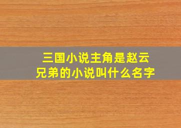 三国小说主角是赵云兄弟的小说叫什么名字