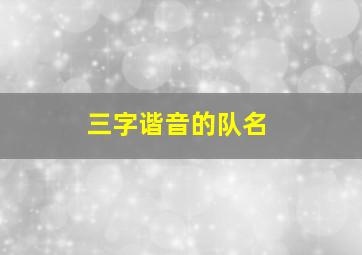 三字谐音的队名