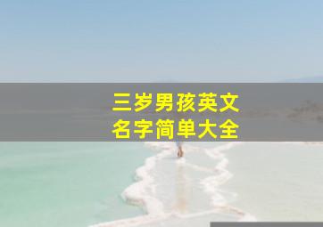 三岁男孩英文名字简单大全