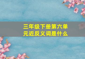 三年级下册第六单元近反义词是什么