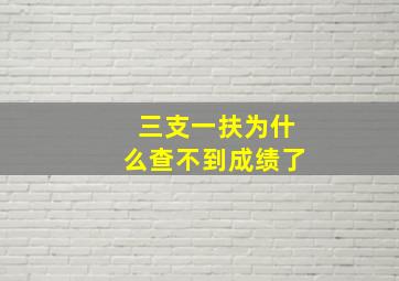 三支一扶为什么查不到成绩了