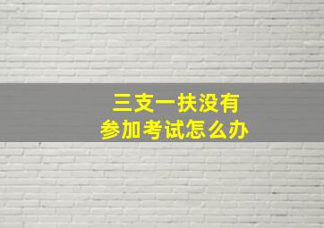 三支一扶没有参加考试怎么办