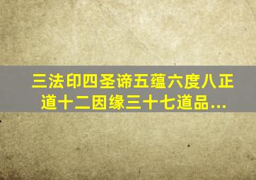 三法印四圣谛五蕴六度八正道十二因缘三十七道品...