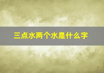 三点水两个水是什么字