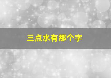 三点水有那个字