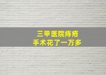 三甲医院痔疮手术花了一万多