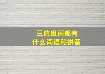 三的组词都有什么词语和拼音