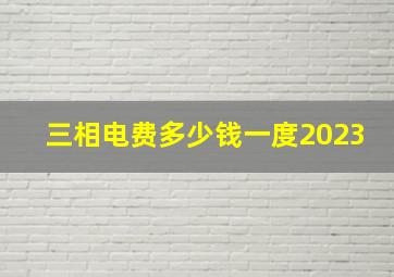 三相电费多少钱一度2023