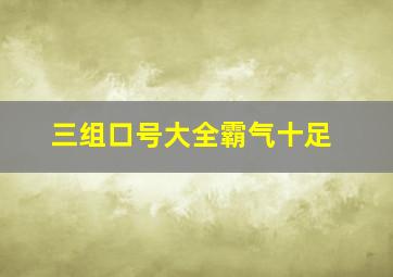 三组口号大全霸气十足