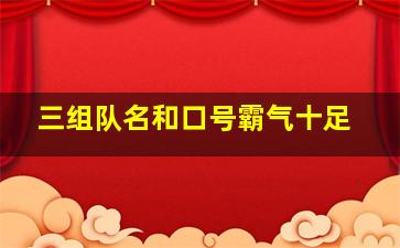 三组队名和口号霸气十足