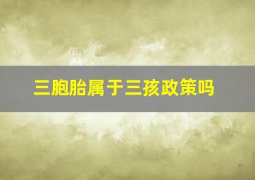 三胞胎属于三孩政策吗