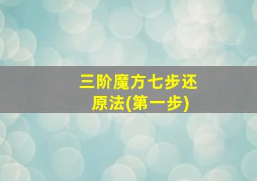 三阶魔方七步还原法(第一步)