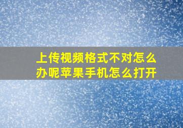 上传视频格式不对怎么办呢苹果手机怎么打开