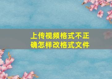 上传视频格式不正确怎样改格式文件